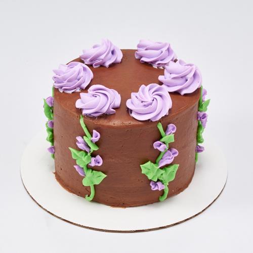 Long Stem Rosette Double Layer Cake 146 (5-inch)